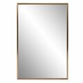 Homeroots Antiqued Brushed Brass Rectangular Wall Mirror 401212